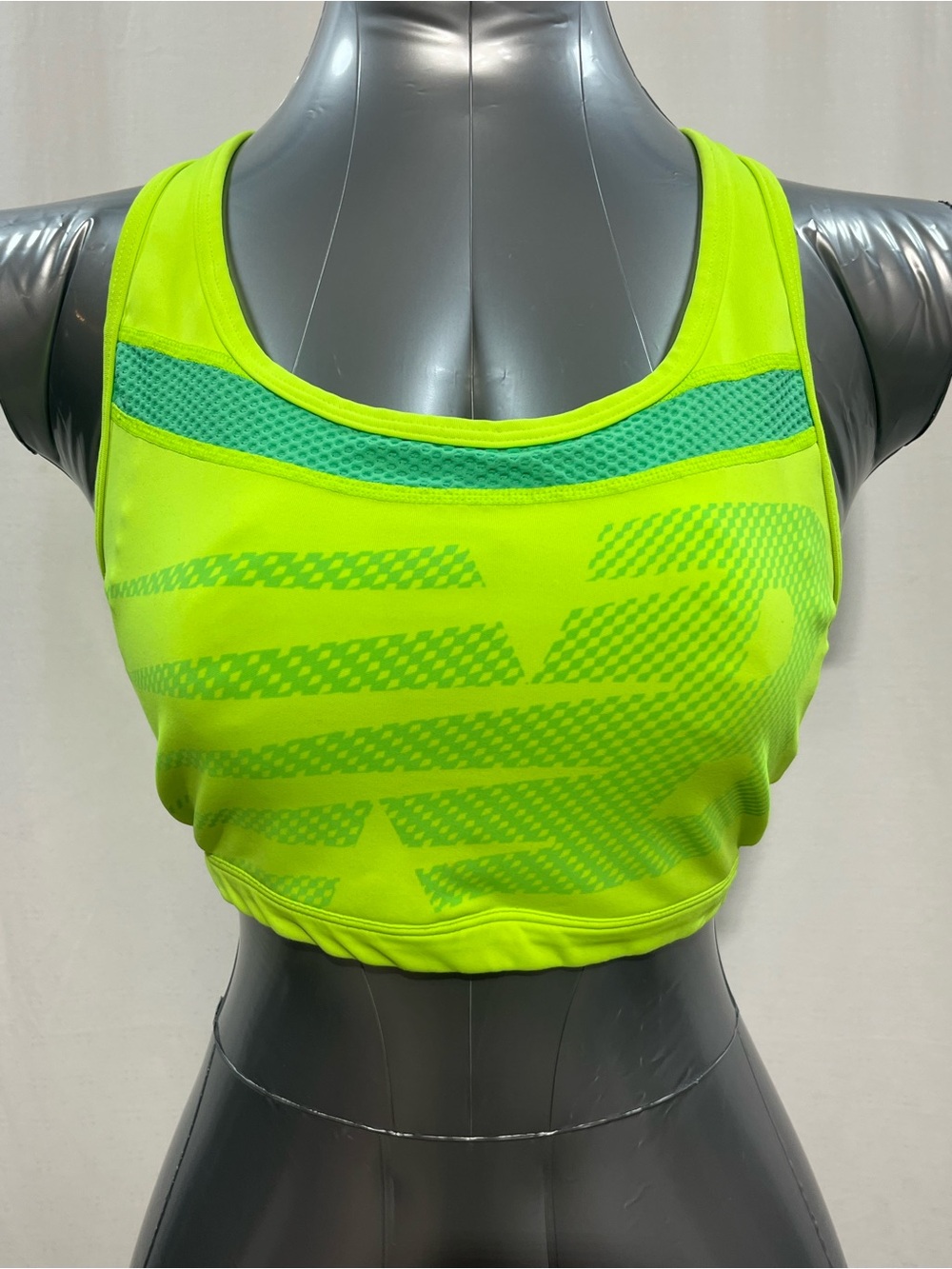 Womanβs New Balance Bright Lime Green Performance Tank workout gym running 1491